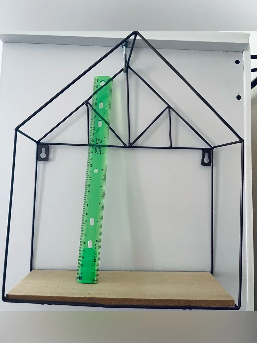 Metal House Frame Wall Shelf in Black